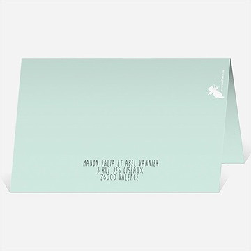 Faire-part mariage romance à deux avec photos - Dos du faire-part