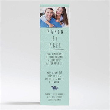 Remerciement mariage romance à deux avec photos