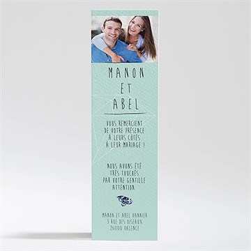 Remerciement mariage romance à deux avec photos