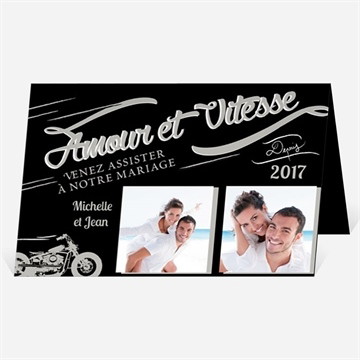 Faire-part mariage amour et vitesse