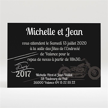 Carton d'invitation mariage amour et vitesse