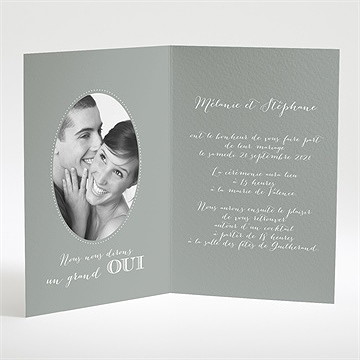 Faire-part mariage harmonie beige et marron - Intérieur du faire-part