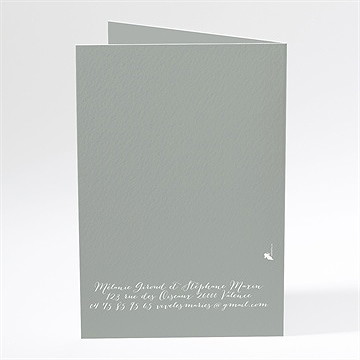 Faire-part mariage harmonie beige et marron - Dos du faire-part