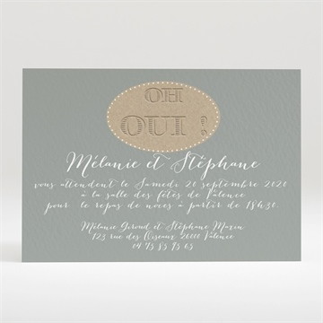 Carton d'invitation mariage harmonie beige et marron