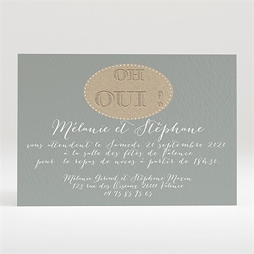 Carton d'invitation mariage harmonie beige et marron