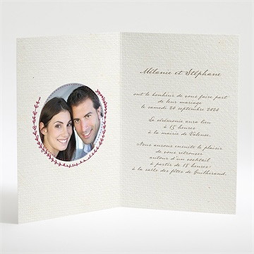 Faire-part mariage oui encadré original - Intérieur du faire-part