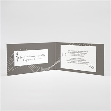 Faire-part mariage notre belle mélodie - Intérieur du faire-part
