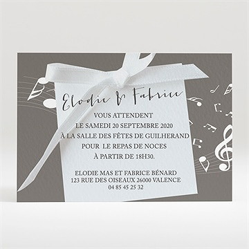 Carton d'invitation mariage notre belle mélodie