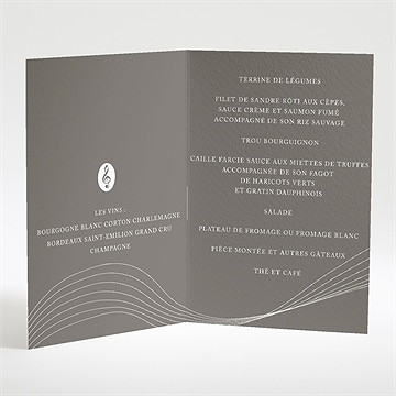 Menu mariage notre belle mélodie - Intérieur du menu