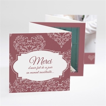 Remerciement mariage coeurs champêtres