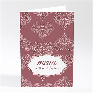 Menu mariage coeurs champêtres