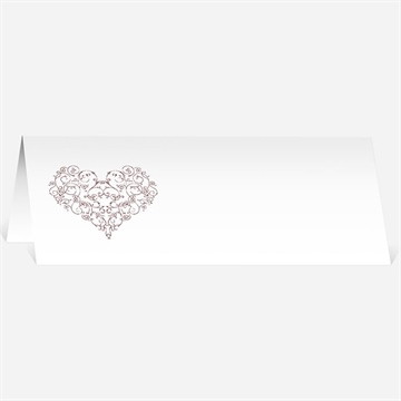 Marque-place mariage coeurs champêtres