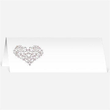 Marque-place mariage coeurs champêtres
