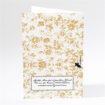 Faire-part mariage jolis motifs végétaux - Dos du faire-part