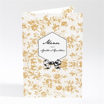 Menu mariage jolis motifs végétaux