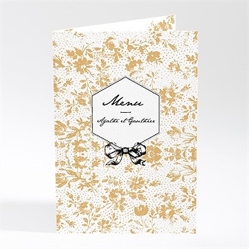 Menu mariage jolis motifs végétaux