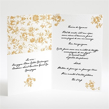 Menu mariage jolis motifs végétaux - Intérieur du menu