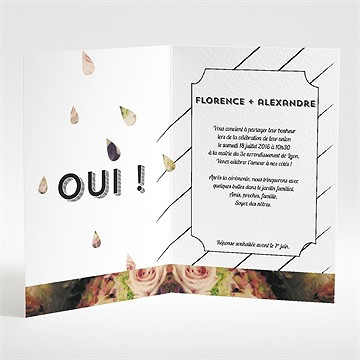 Faire-part mariage inscriptions originales - Intérieur du faire-part