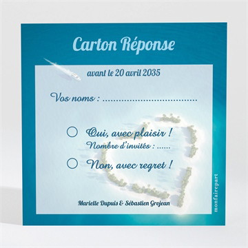 Carton réponse mariage eaux turquoises océan