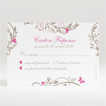 Carton réponse mariage coeur arabesque