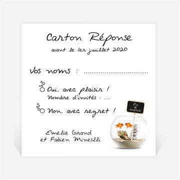 Carton réponse mariage comme des poissons dans l'eau