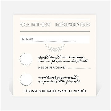 Carton réponse mariage nous deux