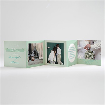 Remerciement mariage a découvir - Carton de remerciements ouvert