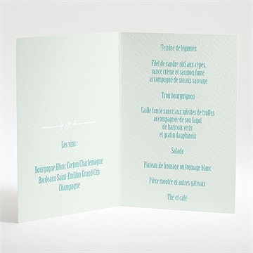 Menu mariage a découvir - Intérieur du menu