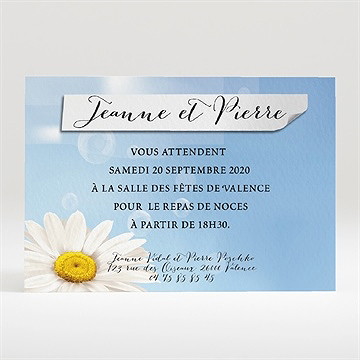 Carton d'invitation mariage jolie marguerite !