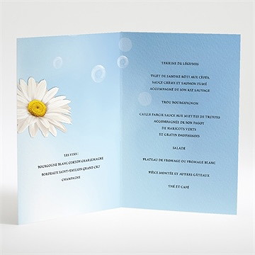 Menu mariage jolie marguerite ! - Intérieur du menu
