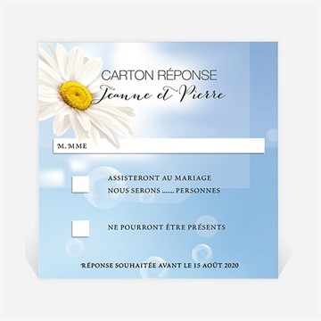 Carton réponse mariage jolie marguerite !