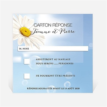 Carton réponse mariage jolie marguerite !