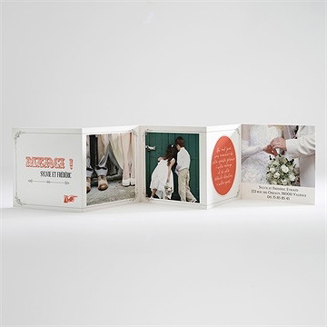 Remerciement mariage vintage & original - Intérieur du carton de remerciement