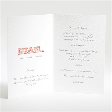 Menu mariage vintage & original - Intérieur du menu