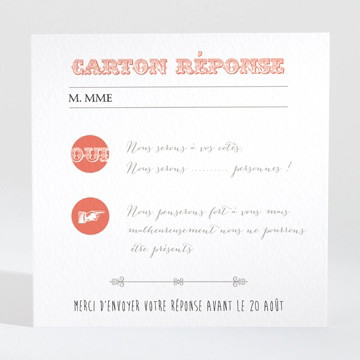 Carton réponse mariage vintage & original magnet