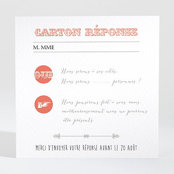 Carton réponse mariage vintage & original