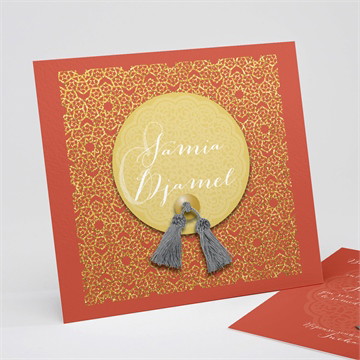 Faire-part mariage medaillon couleurs d'automne