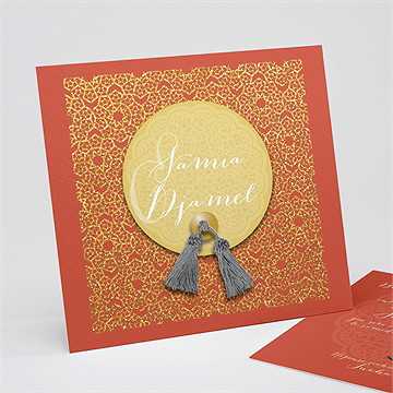 Faire-part mariage medaillon couleurs d'automne