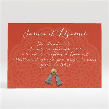 Carton d'invitation mariage medaillon couleurs d'automne