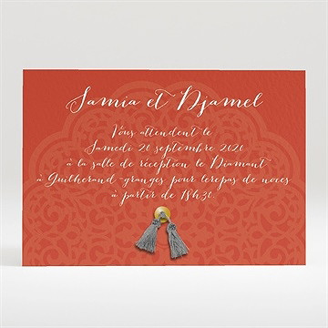 Carton d'invitation mariage medaillon couleurs d'automne