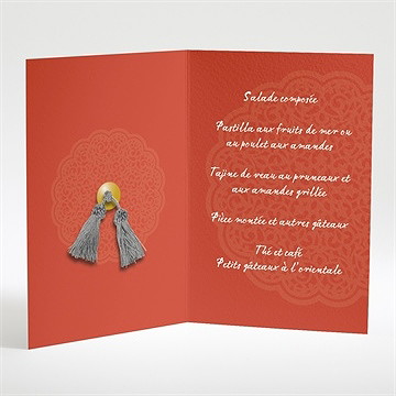 Menu mariage medaillon couleurs d'automne - Intérieur du menu