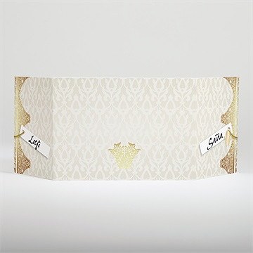 Faire-part mariage gris et or - Dos du faire-part