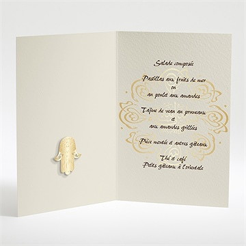 Menu mariage gris et or - Intérieur du menu