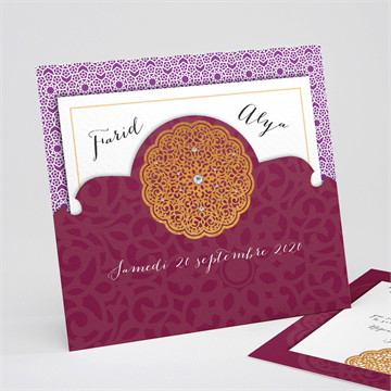 Faire-part mariage motifs et diamants