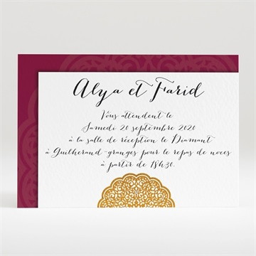 Carton d'invitation mariage motifs et diamants