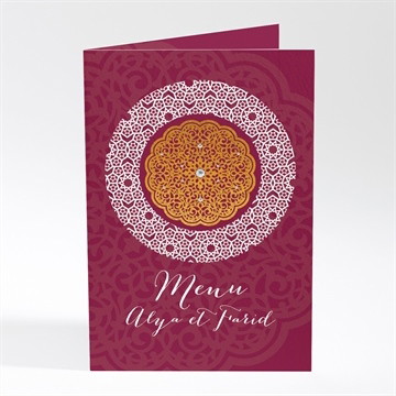 Menu mariage motifs et diamants