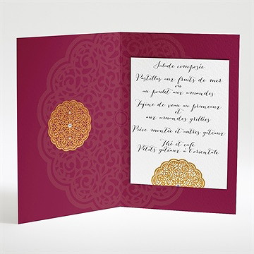 Menu mariage motifs et diamants - Intérieur du menu