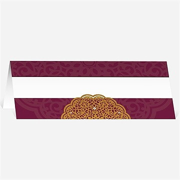 Marque-place mariage motifs et diamants