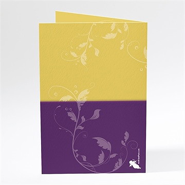 Menu mariage medaillon jaune et violet - Dos du menu