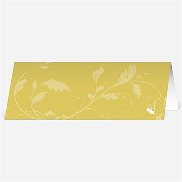 Marque-place mariage medaillon jaune et violet - Dos du marque-place